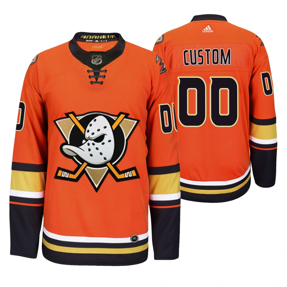 Anaheim Ducks Custom Men 2019-20 Third Orange Alternate Stitched NHL Jersey